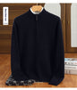 Half Zipper Worsted Wool Sweater Men's Sweater Inner Wear Blouse