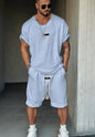 Men's European And American Fashion T-shirt Shorts Letter Printing Suit
