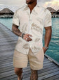 Fashion Men's Hawaii 3D Printed Short Sleeve Suit