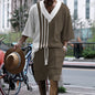 Printed Drop-shoulder Men's Knitted Short-sleeved Shorts Suit