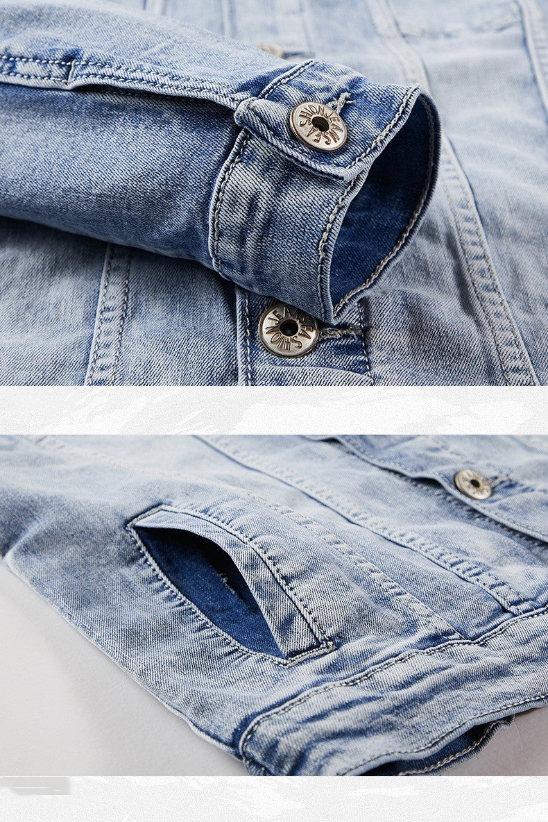 Denim Suit Men's Two-piece Korean Style Trendy Handsome Jacket Slim Fit