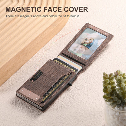 Men's Denim Grain Frosted Leather Card Box Wallet