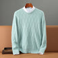 Men's Round Neck Pullover Knitted Sweater Base Cardigan