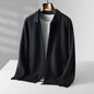 Outer Wear Lapel Thickening Oversized Knit Zipper Cardigan