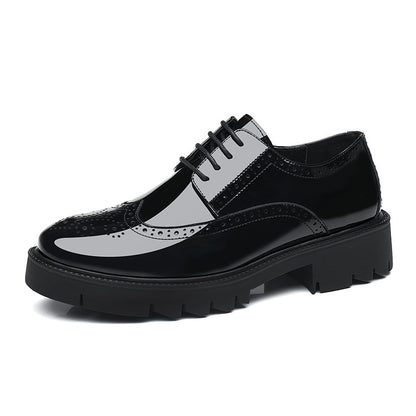 Casual Leather Shoes Men's British Style Carving Brogue
