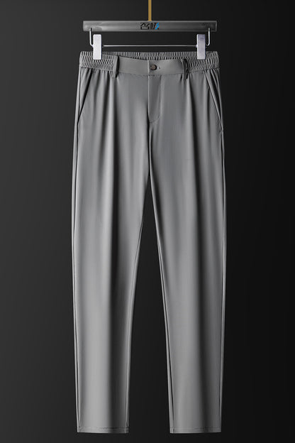 Men's Ice Silk Stretch Breathable Solid Color Trousers