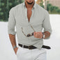 Men's Short Lapels Shirt Top Home Handsome