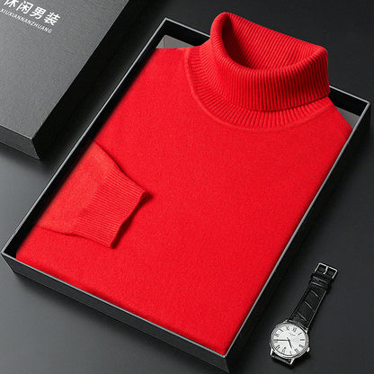 Men's Sweater Turtleneck Winter Solid Color Bottoming Sweater