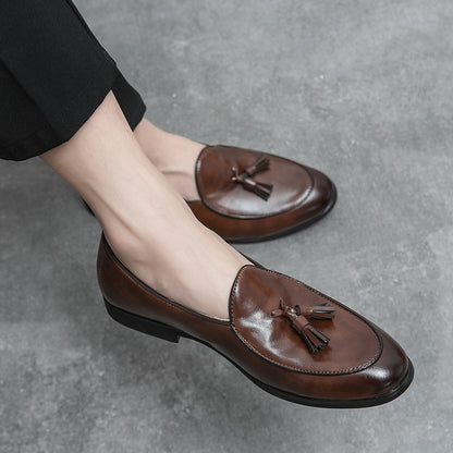 Plus Size Fringed Leather Shoes Men's Size 38-46 Men's British Business