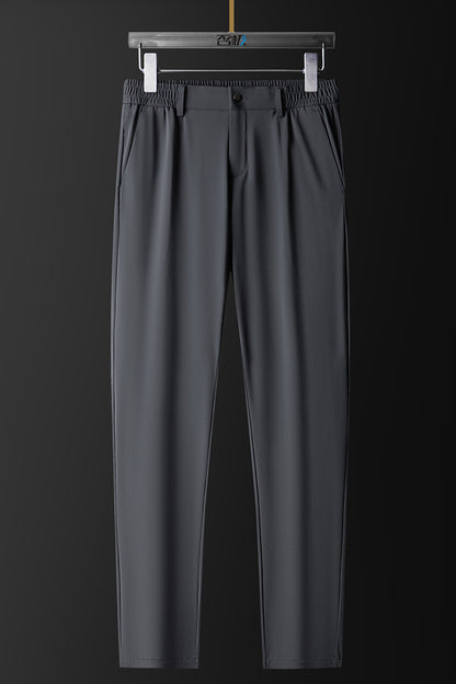 Men's Ice Silk Stretch Breathable Solid Color Trousers