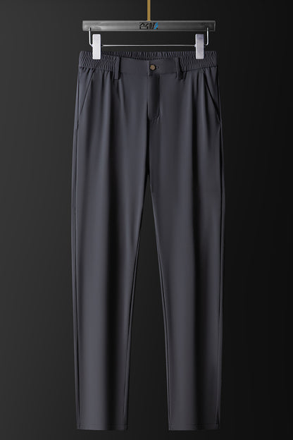 Men's Ice Silk Stretch Breathable Solid Color Trousers