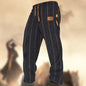 Technology Printing Trousers Elastic Closed Rope Straight-leg Trousers