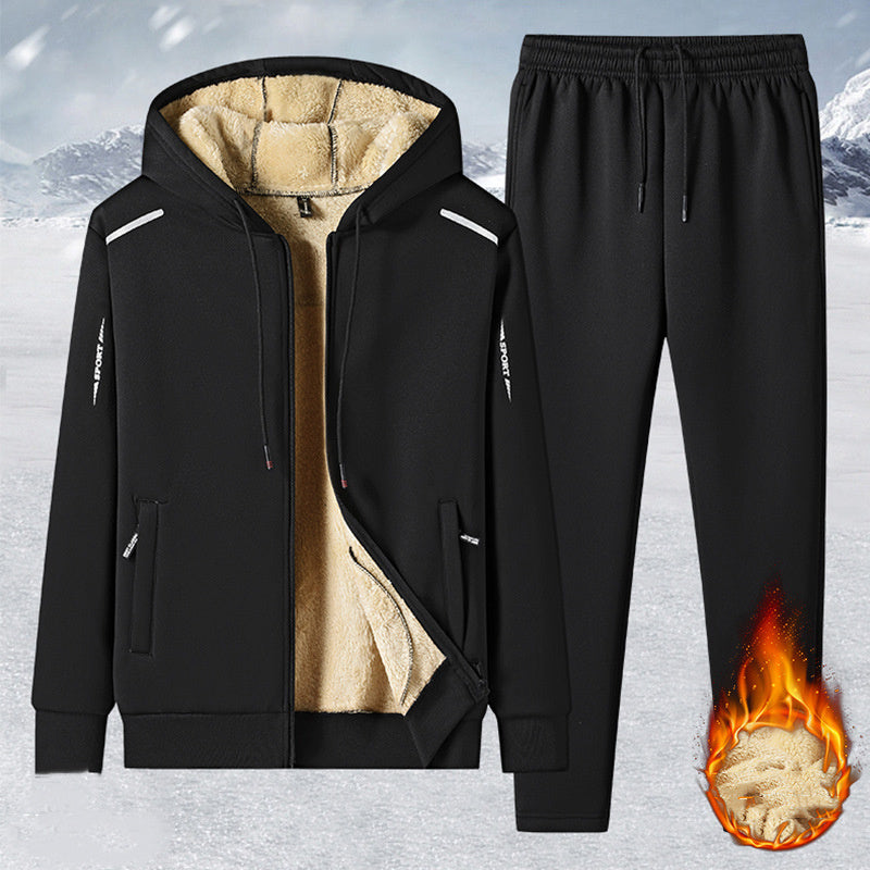Men's Fashion Big Size Hooded Sweater Two-piece Set
