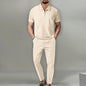 Men's Fashion Personality Solid Color Waffle Lapel Suit