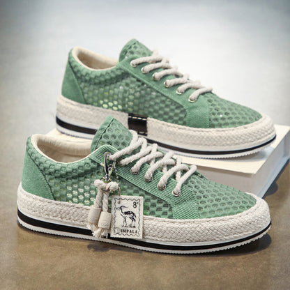 New Large Hole Mesh Summer Breathable Lightweight And Thin Type Mesh Surface Mesh Shoes Men