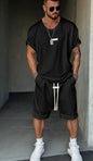 Men's European And American Fashion T-shirt Shorts Letter Printing Suit