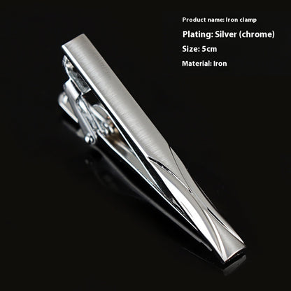 Men's Formal Wear Business Silver Simple Fashion Short Tie Clip