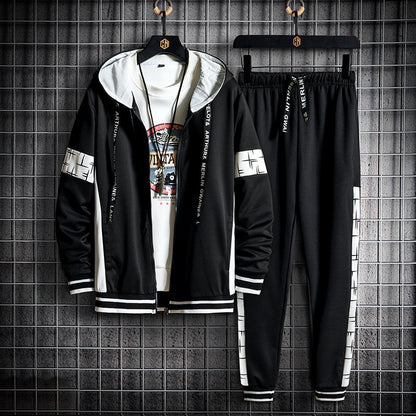 Men's Fashion Personality Hooded Casual Suit