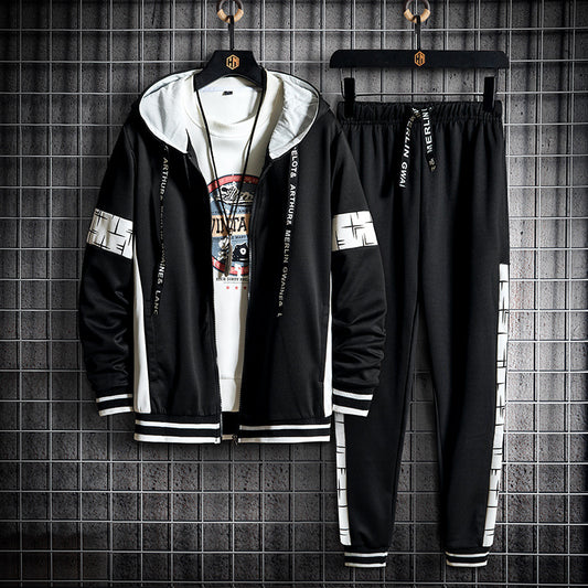 Men's Fashion Personality Hooded Casual Suit