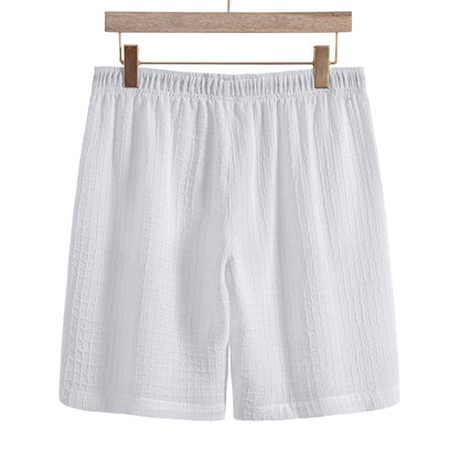 Men's Casual Fashion Jacquard Short Sleeve Shirt Shorts Suit