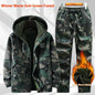 Autumn And Winter Fleece-lined Waterproof Jacket Suit