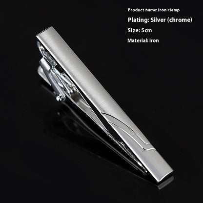 Men's Formal Wear Business Silver Simple Fashion Short Tie Clip