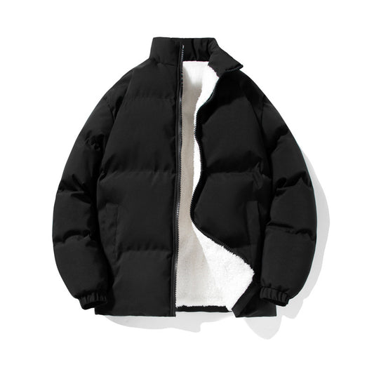 Lambswool Lining Stand-up Collar Cotton-padded Clothes