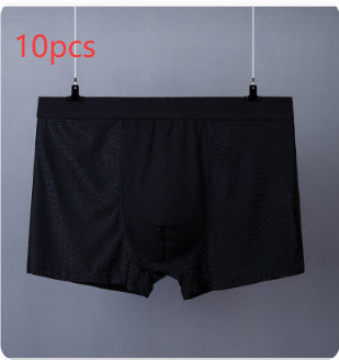 Men's Boxer Plus Size Ice Silk See Through Breathable Mesh Thin Boxer Shorts