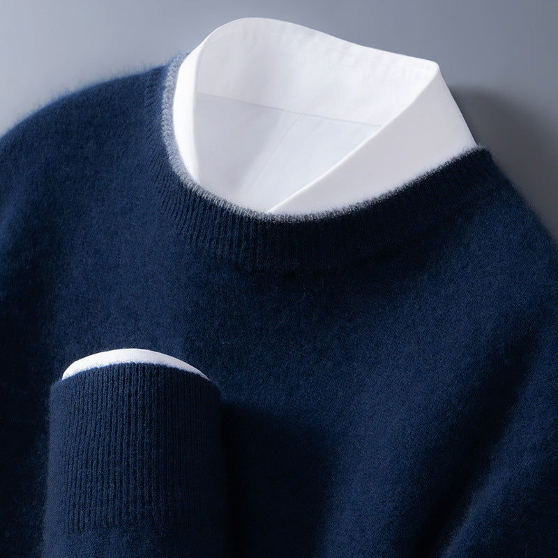 Autumn And Winter Men's Round Neck Multicolor Bottoming Sweater