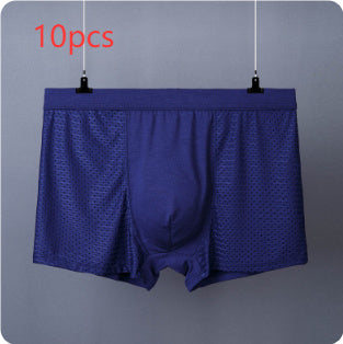 Men's Boxer Plus Size Ice Silk See Through Breathable Mesh Thin Boxer Shorts