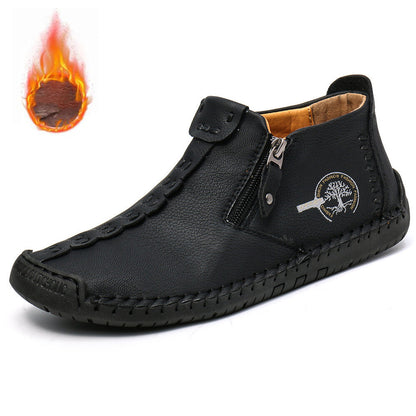Men's Fleece-lined Cotton-padded Shoes Plus Size Zipper Dr Martens Boots Outdoor