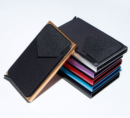 Metal Card Strap Lycra Cloth Anti-theft Swiping Aluminum Alloy Credit Card Box Business Card Case Multi Card Holder