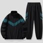 Cardigan Stand-up Collar Breathable Mesh Taslon Coat For Men Exercise Casual Pants Suit