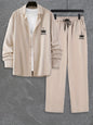 Fashion Trend Color Gradient Long Sleeve Shirt Trousers Suit