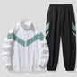 Cardigan Stand-up Collar Breathable Mesh Taslon Coat For Men Exercise Casual Pants Suit