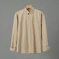 Casual Solid Color Men's Purified Cotton Long Sleeve Shirt