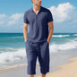 Summer Linen Suit Men's Beach Loose