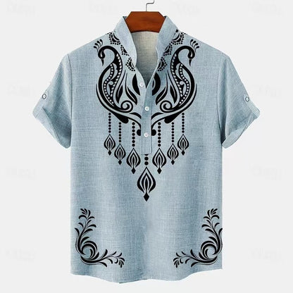 Men's Fashion Personalized Button Linen Leisure Shirt