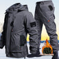 Autumn And Winter Fleece-lined Waterproof Jacket Suit
