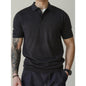 Men's Simple Summer American Casual Polo Collar Knitted Short-sleeved Bottoming Shirt