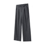Old Money Style Pleated American Neutral Straight Casual Suit Pants