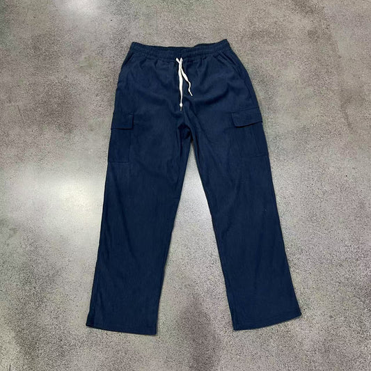 Multi-pocket Loose Wide Leg Casual Trousers