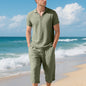 Summer Linen Suit Men's Beach Loose