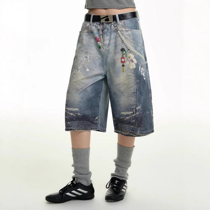 Men's Summer New Straight American Style Loose Casual Capri Pants