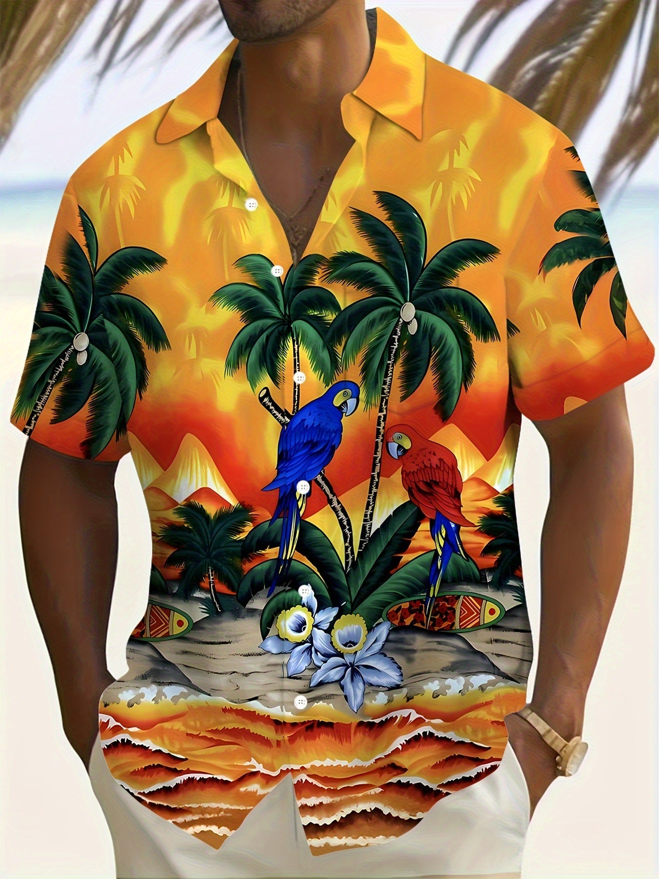 3D Printing Fashion New Flower Men's Short Sleeve Shirt