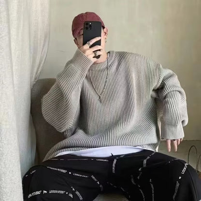 Loose Casual Retro Trendy Underwear Crew Neck Sweater