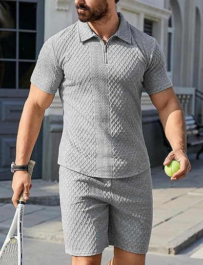 Fashion Personality Men's Shorts Casual Two-piece Suit