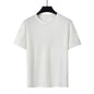 Men's Sports Solid Color Round Neck Pullover Vertical Pattern T-shirt Two-piece Set