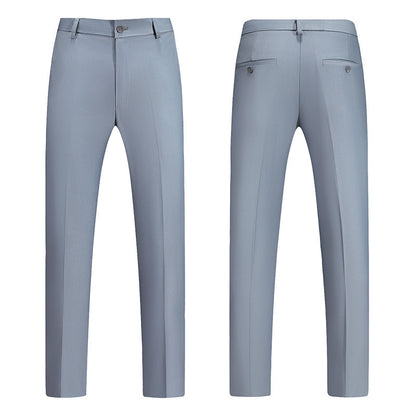 New Boys Straight Solid Color Business Wear Draping Effect Casual Suit Pants