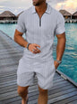 Men's Polo Shirt Casual Short-sleeved Shorts Sports Suit
